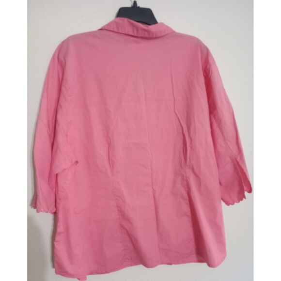 Quizz‎ Woman Blouse Pink Floral Embroidered 3/4 Scalloped Sleeve Plus Size 24 - Picture 2 of 6